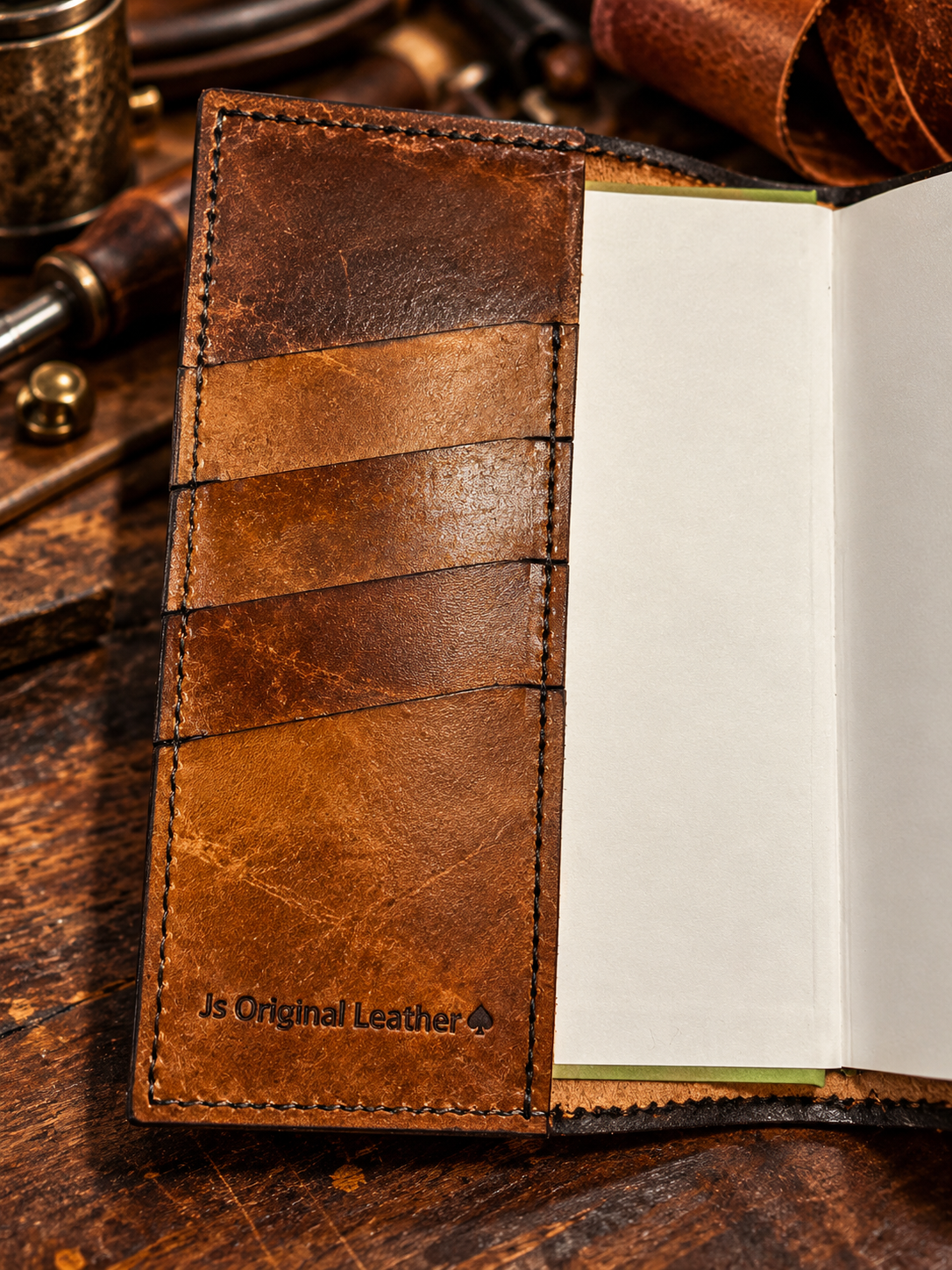 US Army Armor Insignia Leather Book Cover, Personalized Military Leader Book Journal