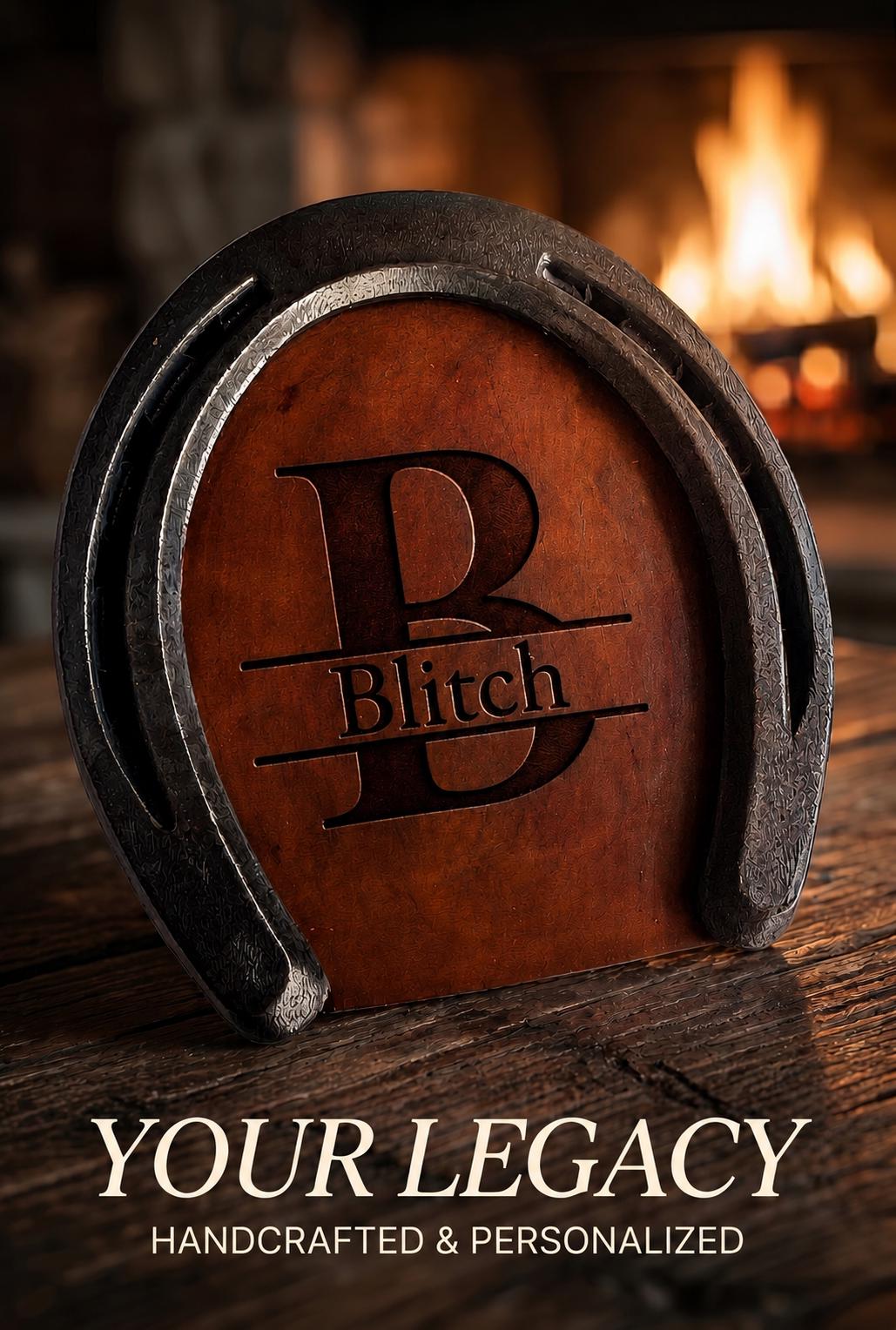 Personalized Horseshoe Leather Coaster