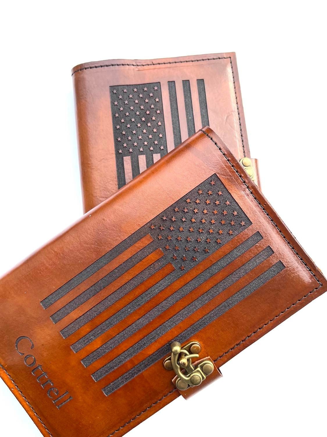 Patriotic Leather American Flag Book Cover