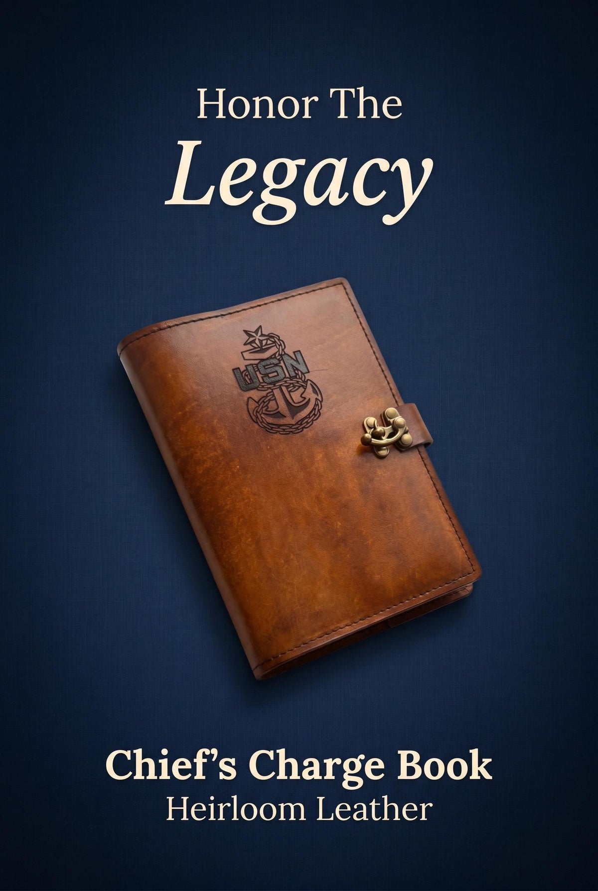 U.S. Navy Chief Petty Officer Leather Green Book Cover | Personalized USN Chief Notebook Cover