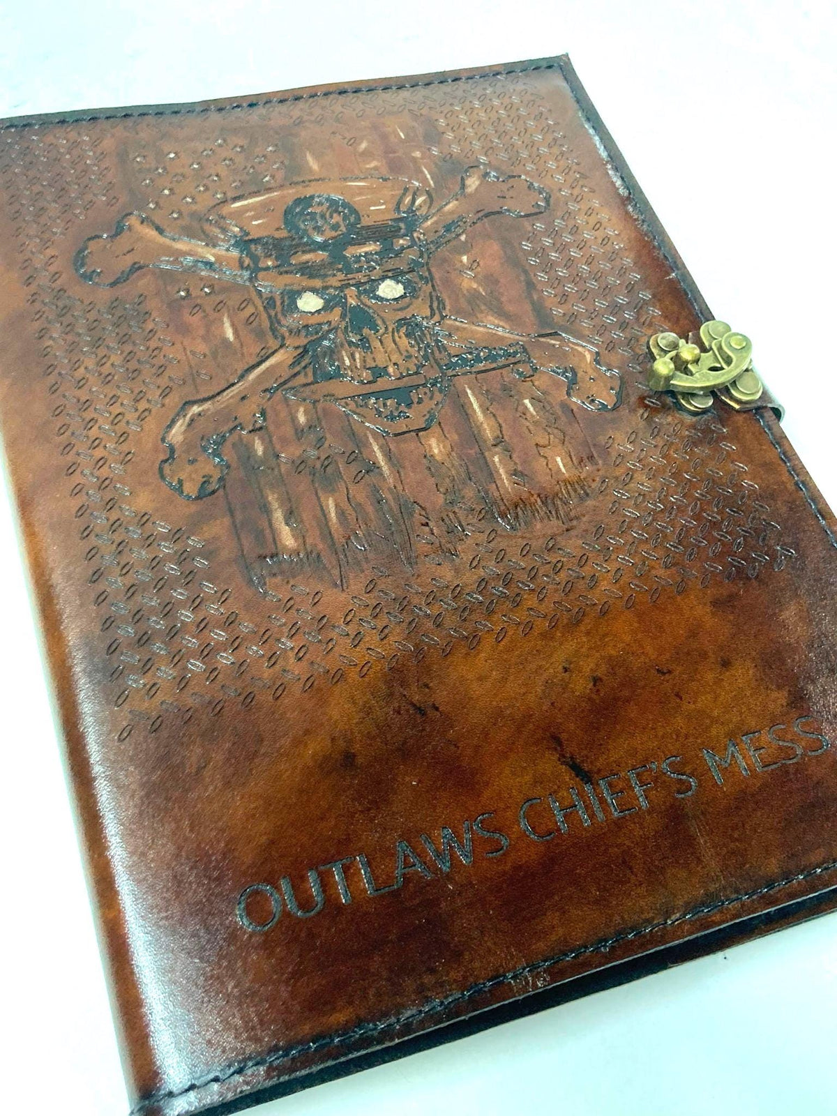 U.S. Navy Chief's Mess Green Book &amp; Leather Cover Set | Personalized Navy Chief Notebook