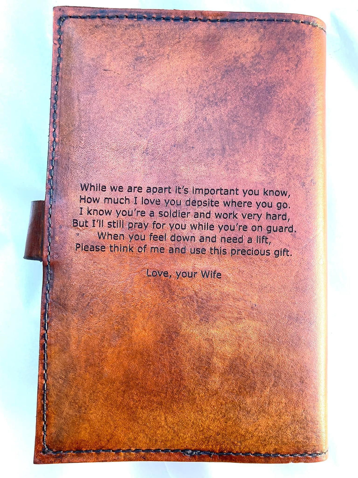 U.S. Army Logistics Leather Book Cover, Personalized Military Journal