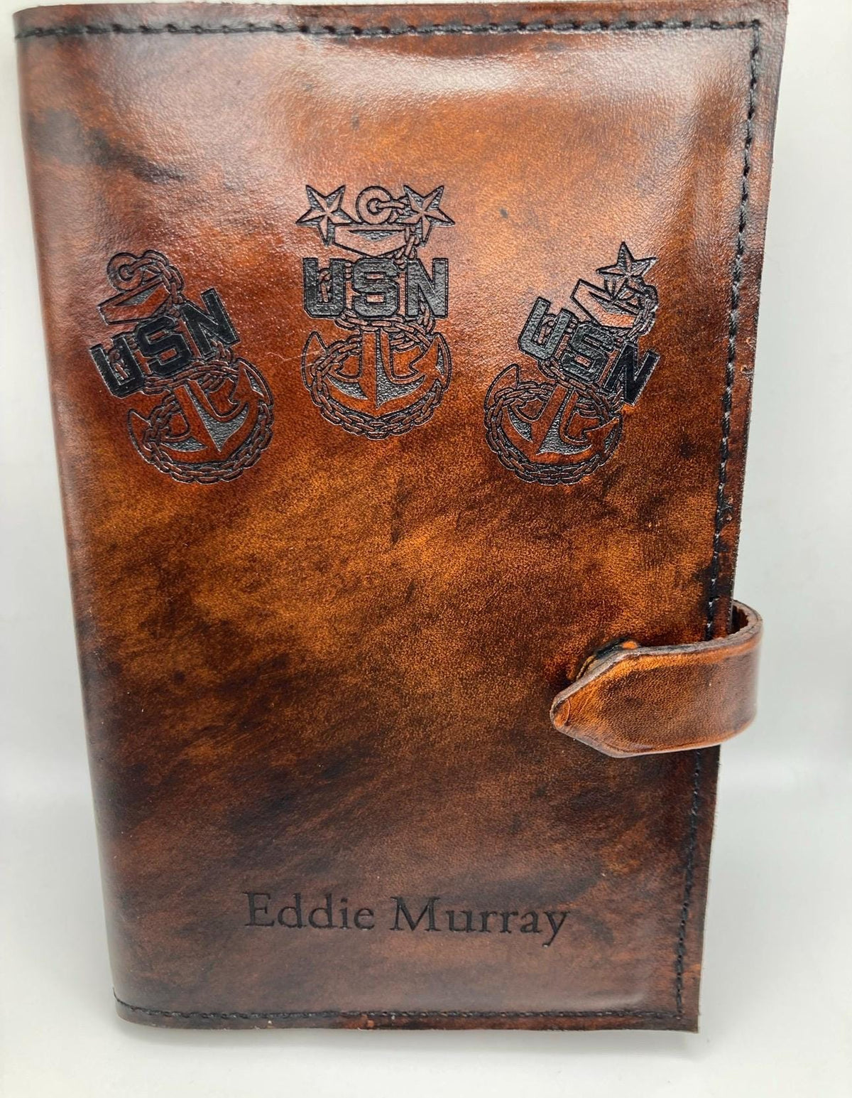 U.S. Navy Chief's Mess Green Book &amp; Leather Cover Set | Personalized Navy Chief Notebook