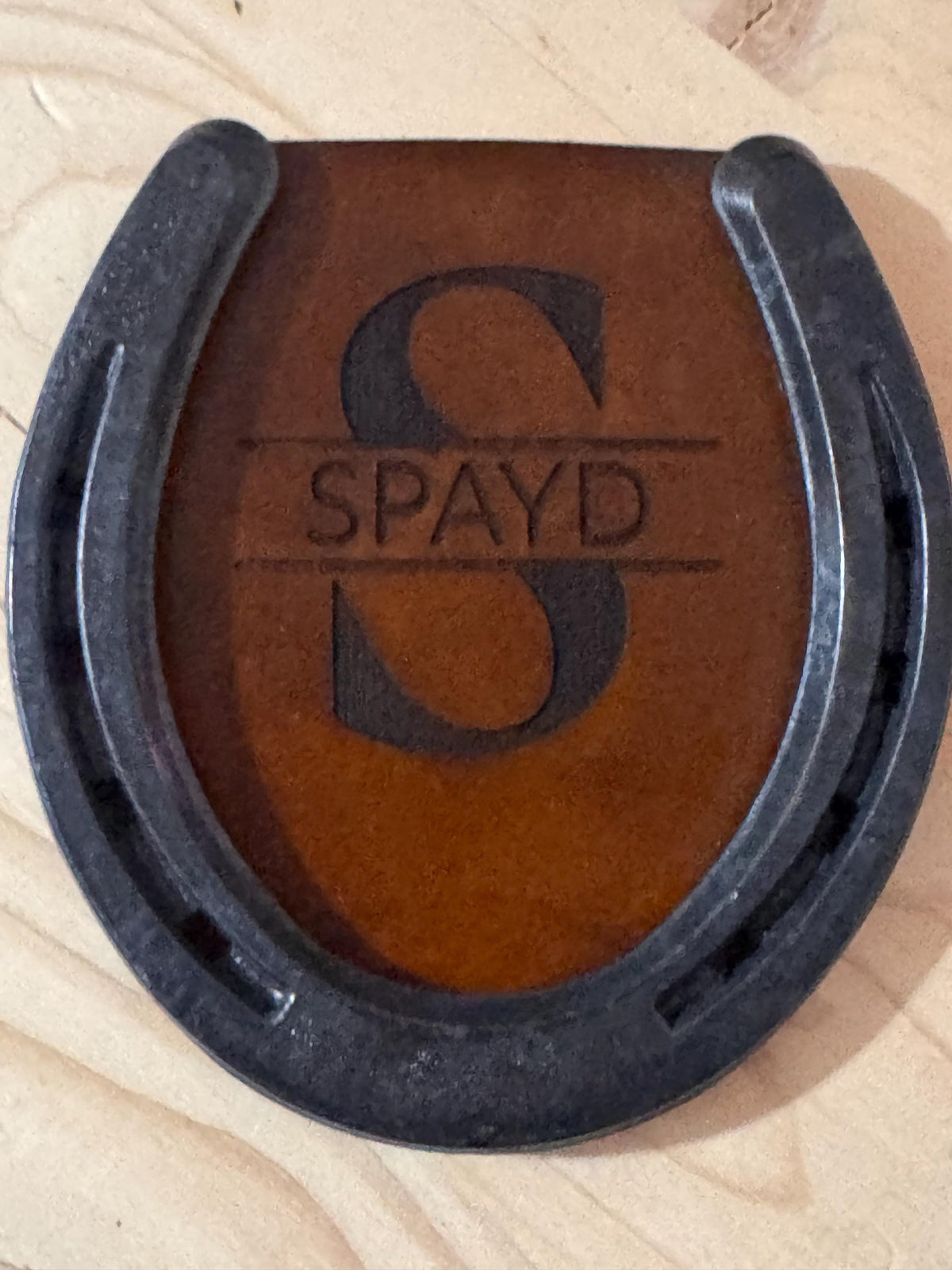 Personalized Horseshoe Leather Coaster
