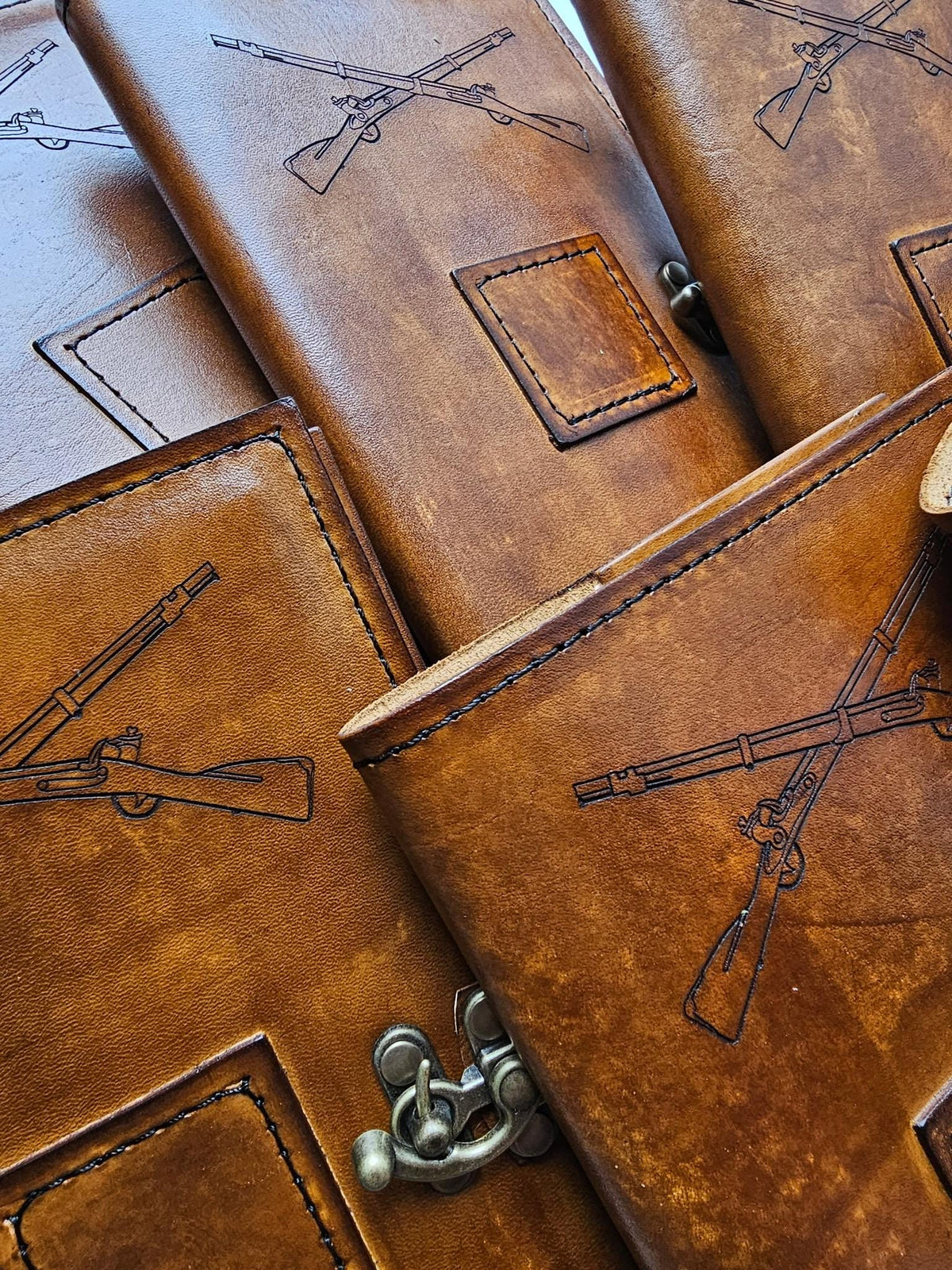 Military Unit Order (10 Pack) | Custom Leather Green Book Covers | Personalized Military Unit Gifts