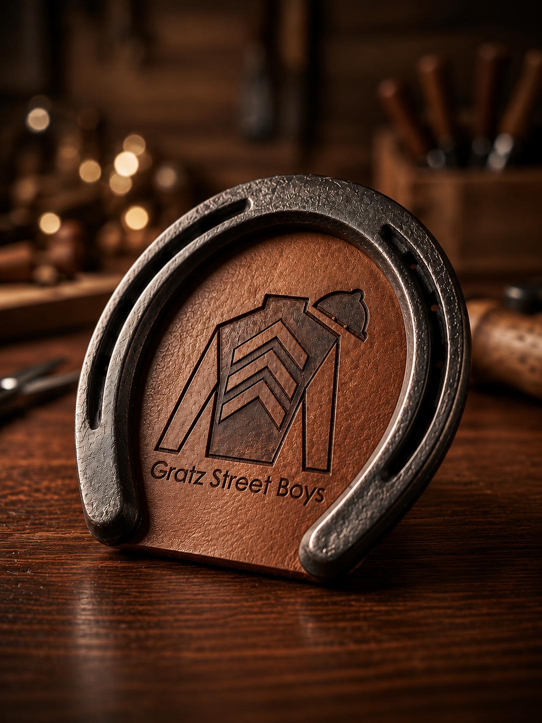 Personalized Horseshoe Coaster | Custom Jockey Silks, Farm Logo or Business Design