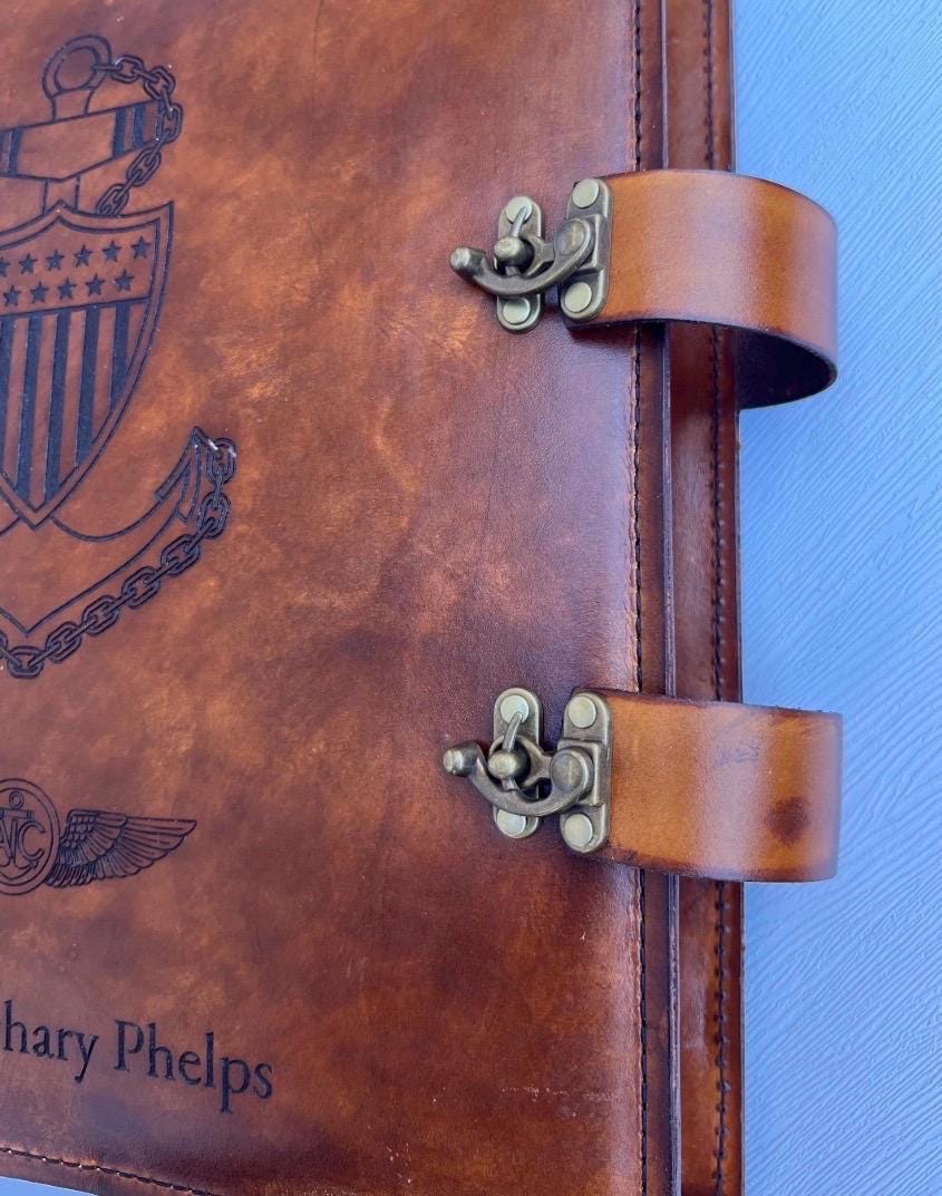 USCG Chief Charge Book | All-Leather 3-Ring Binder | Personalized Coast Guard Chief Binder