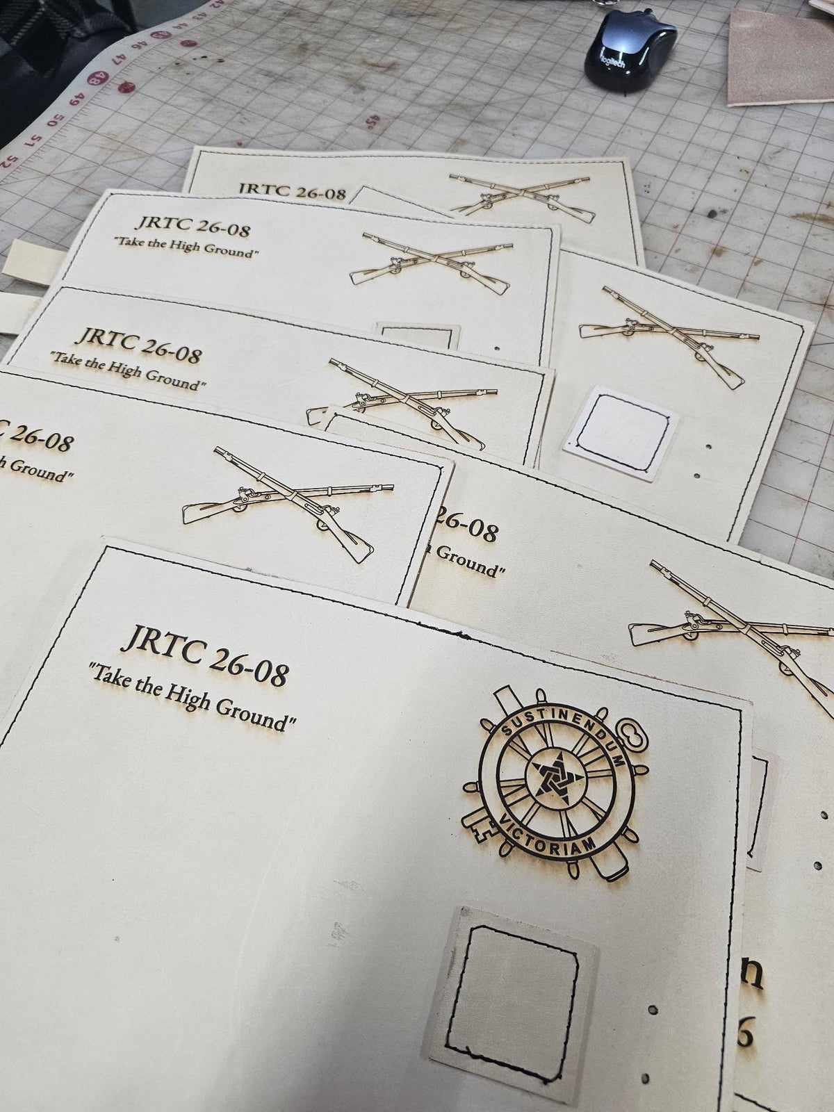 Military Unit Order (10 Pack) | Custom Leather Green Book Covers | Personalized Military Unit Gifts