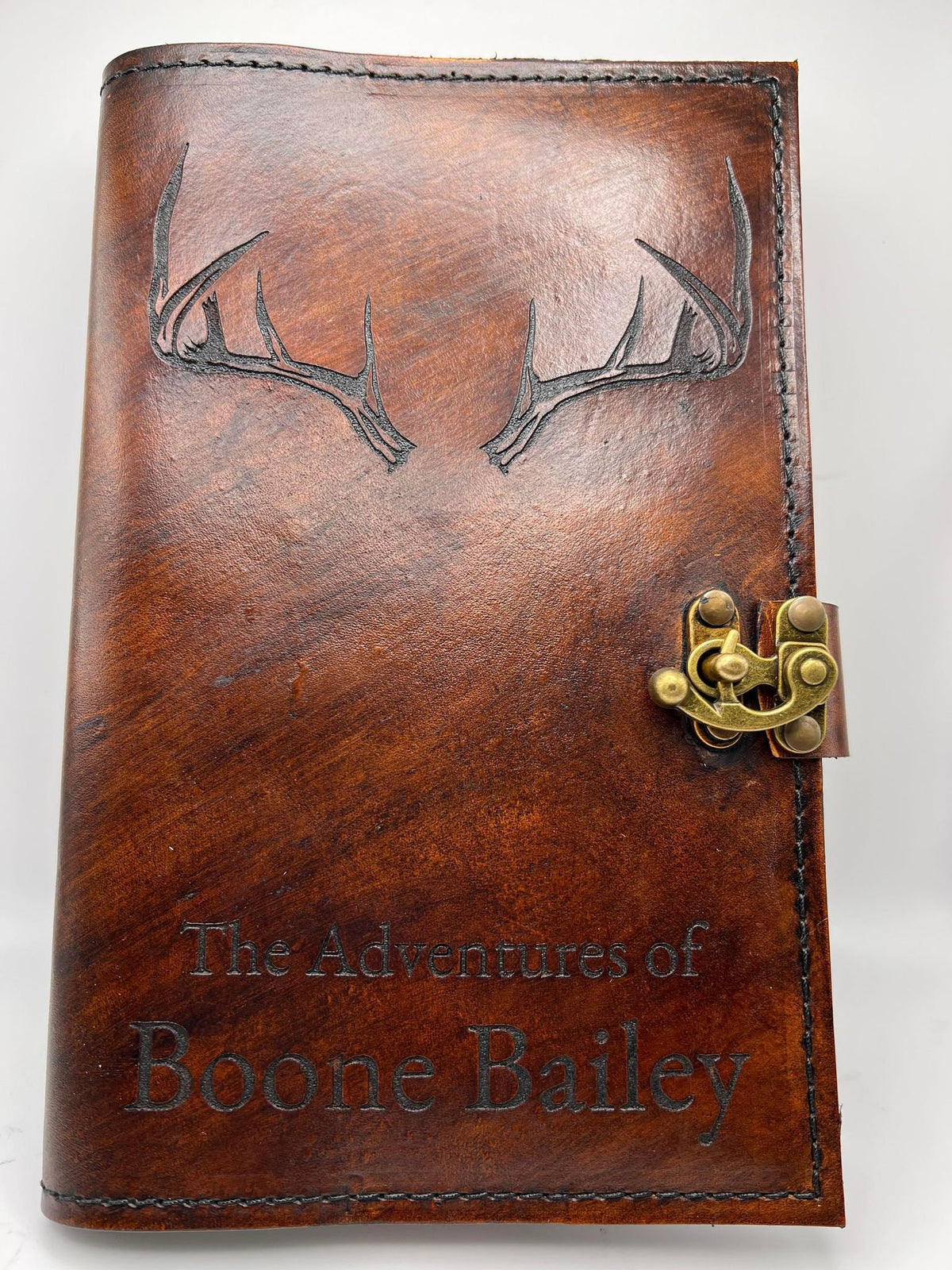 Personalized Family Hunting Journal | Leather Hunting Journal Cover | Custom Antler Design