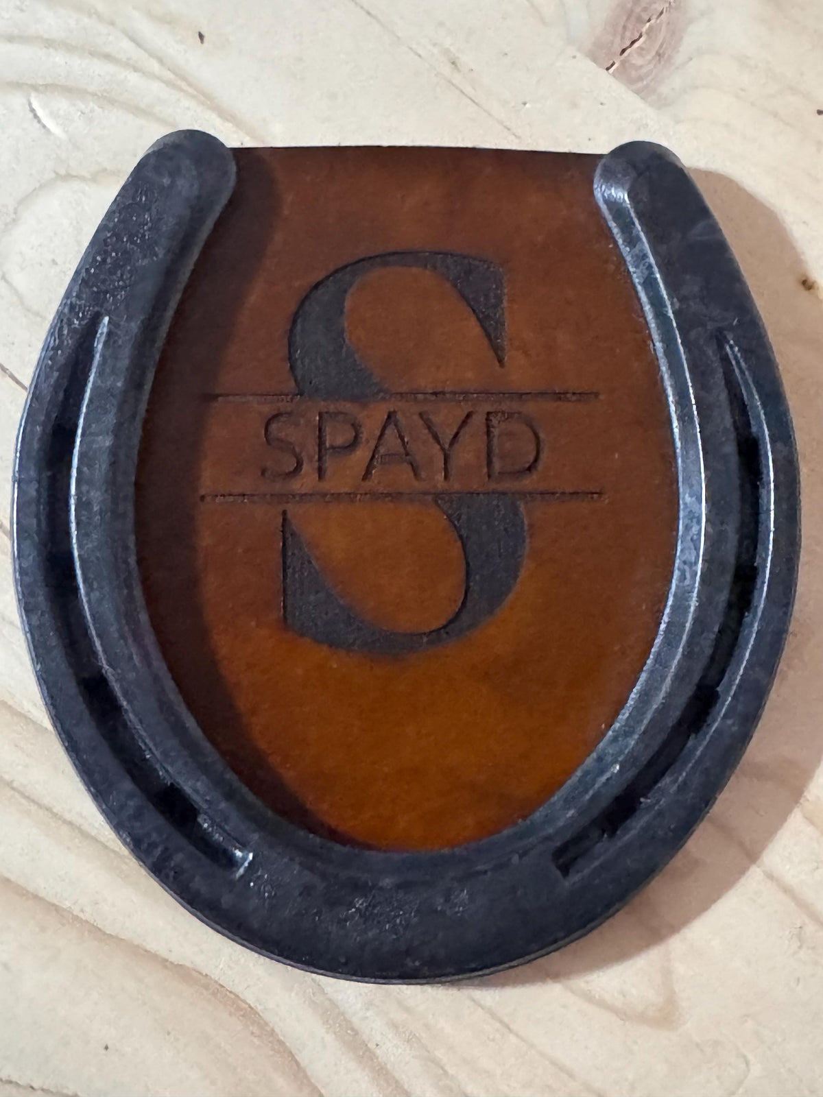 Personalized Horseshoe Leather Coaster