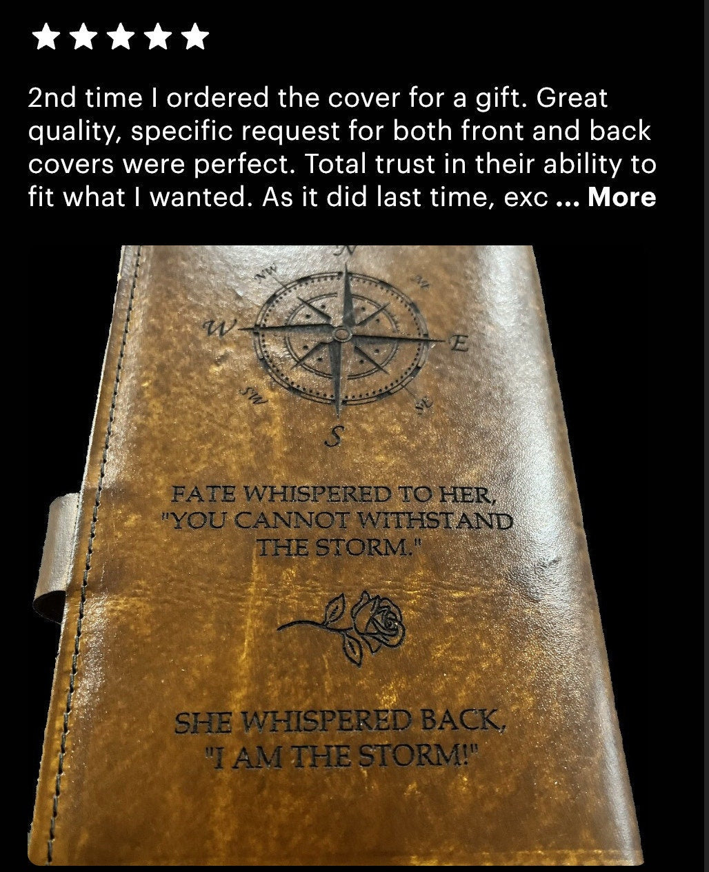 UPGRADE - Custom Quote Engraving Upgrade | Add a Personalized Quote to the Back of Your Leather Book Cover