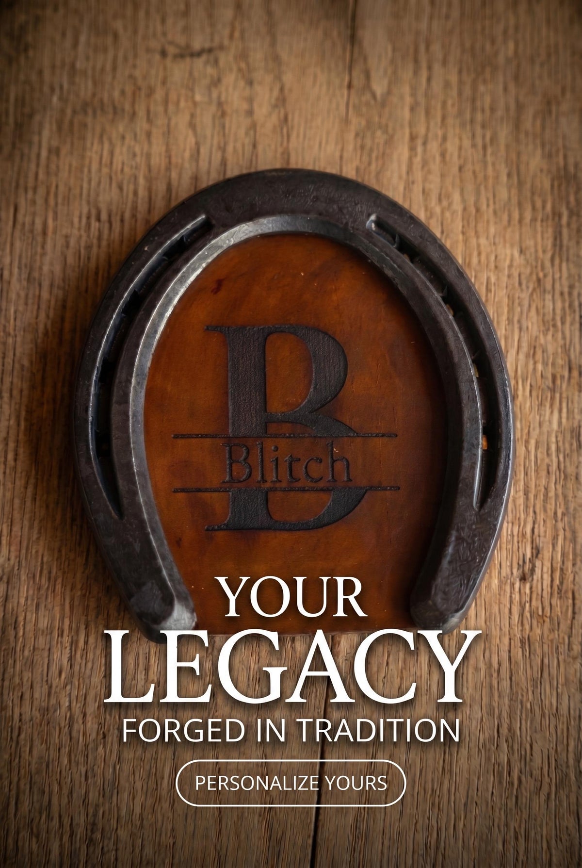 Personalized Horseshoe Leather Coaster