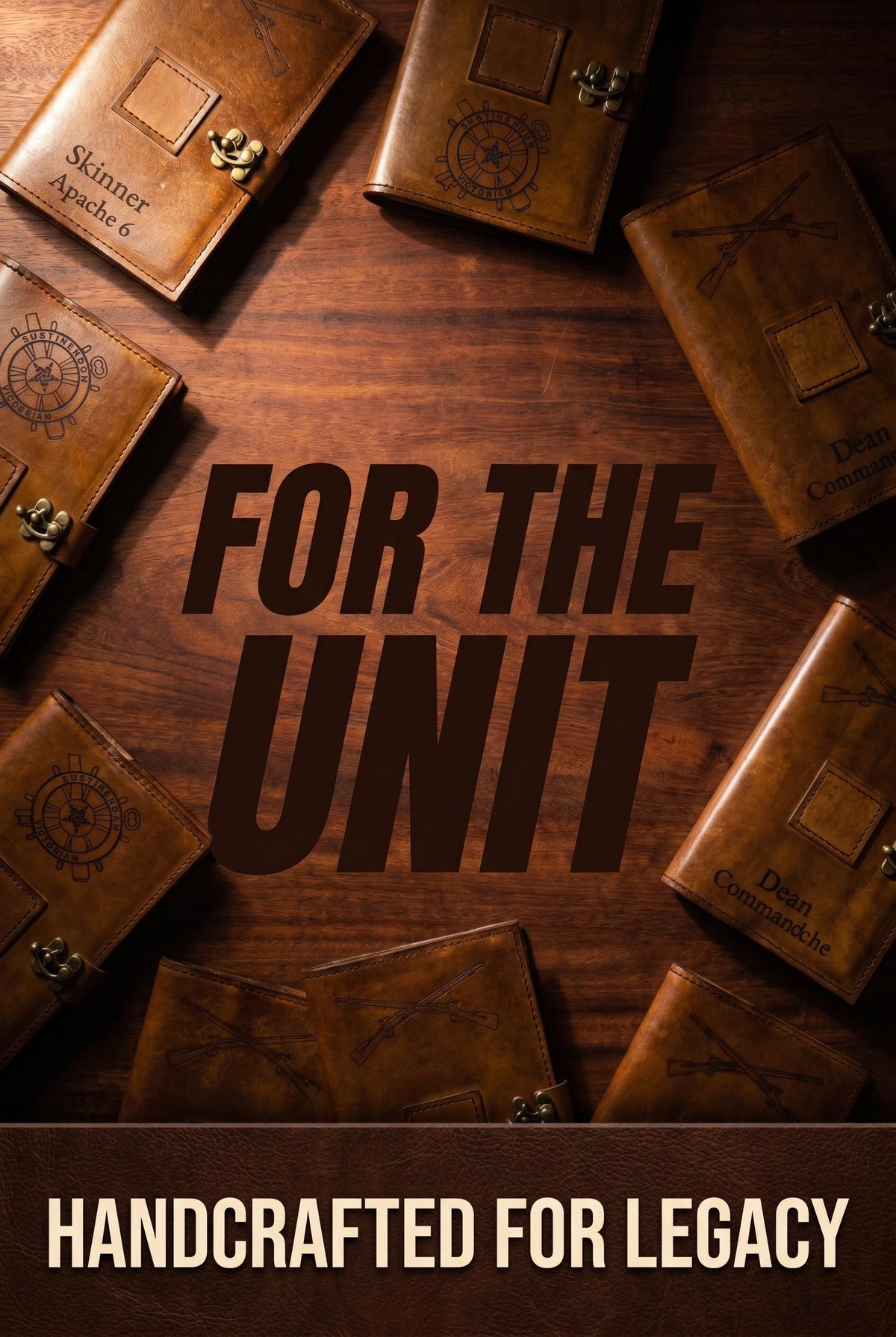Military Unit Order (10 Pack) | Custom Leather Green Book Covers | Personalized Military Unit Gifts