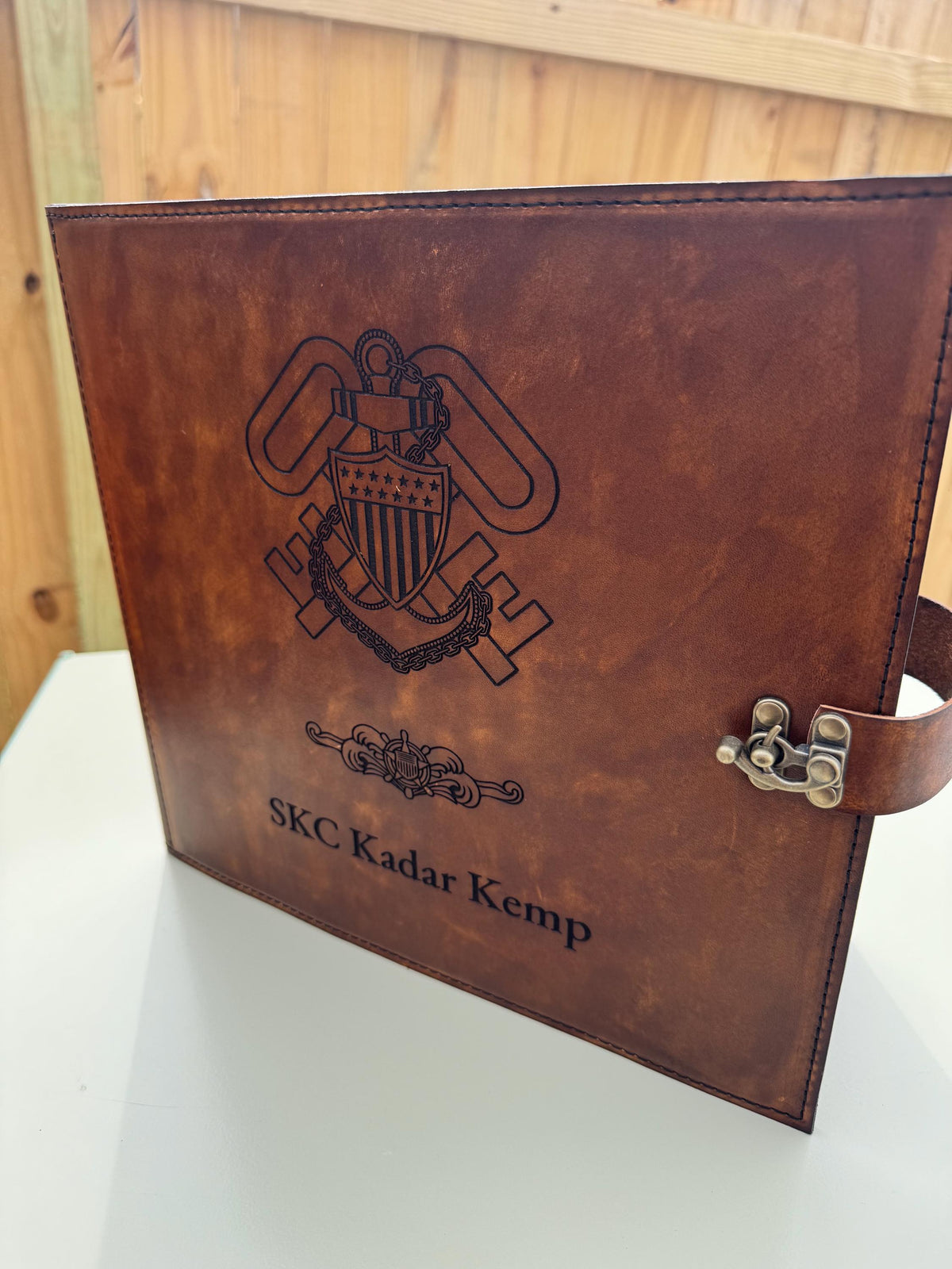 USCG Chief Charge Book | All-Leather 3-Ring Binder | Personalized Coast Guard Chief Binder