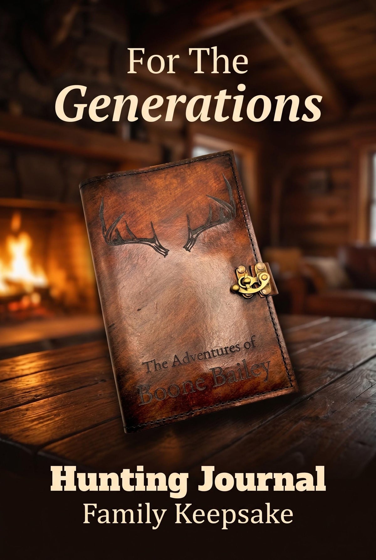 Personalized Family Hunting Journal | Leather Hunting Journal Cover | Custom Antler Design