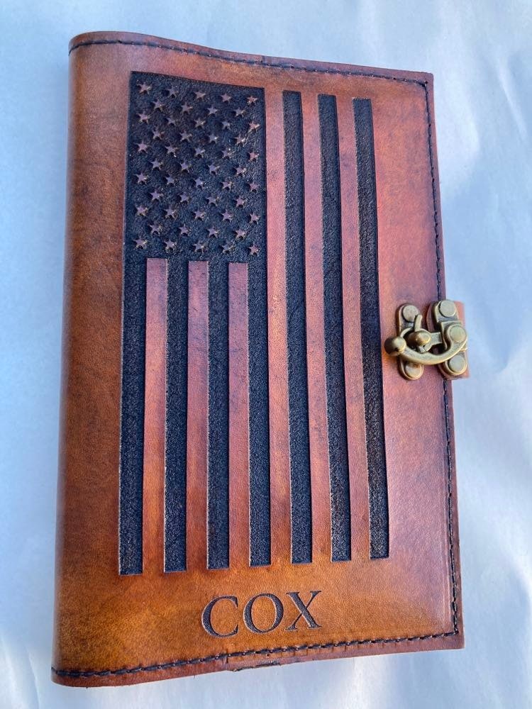 Patriotic Leather American Flag Book Cover