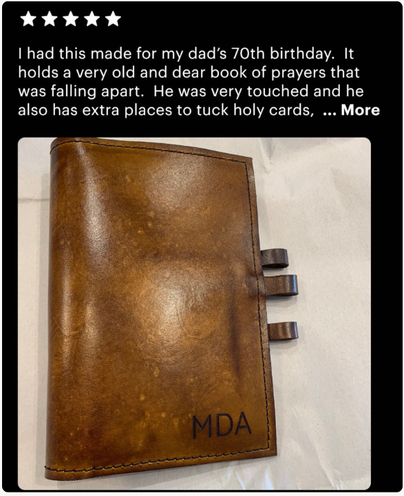 Personalized Leather Green Book Cover | Custom Name or Monogram | Military Notebook Cover