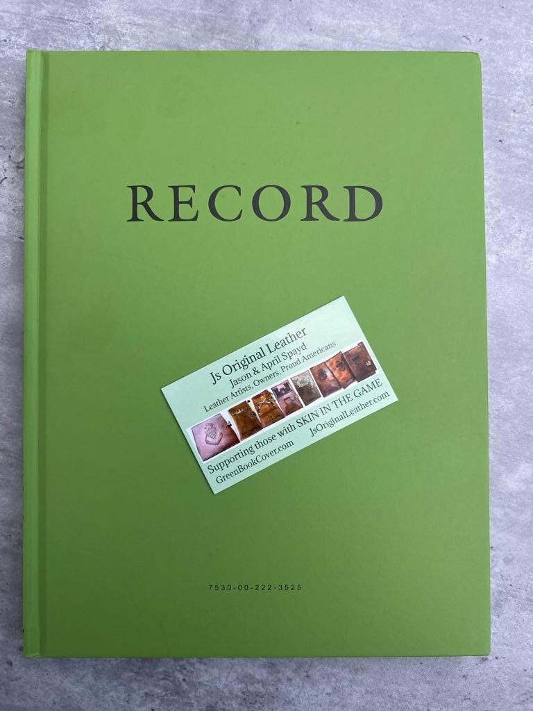 U.S. Military Green Record Book | 8" x 11" Replacement Notebook for Leather Covers