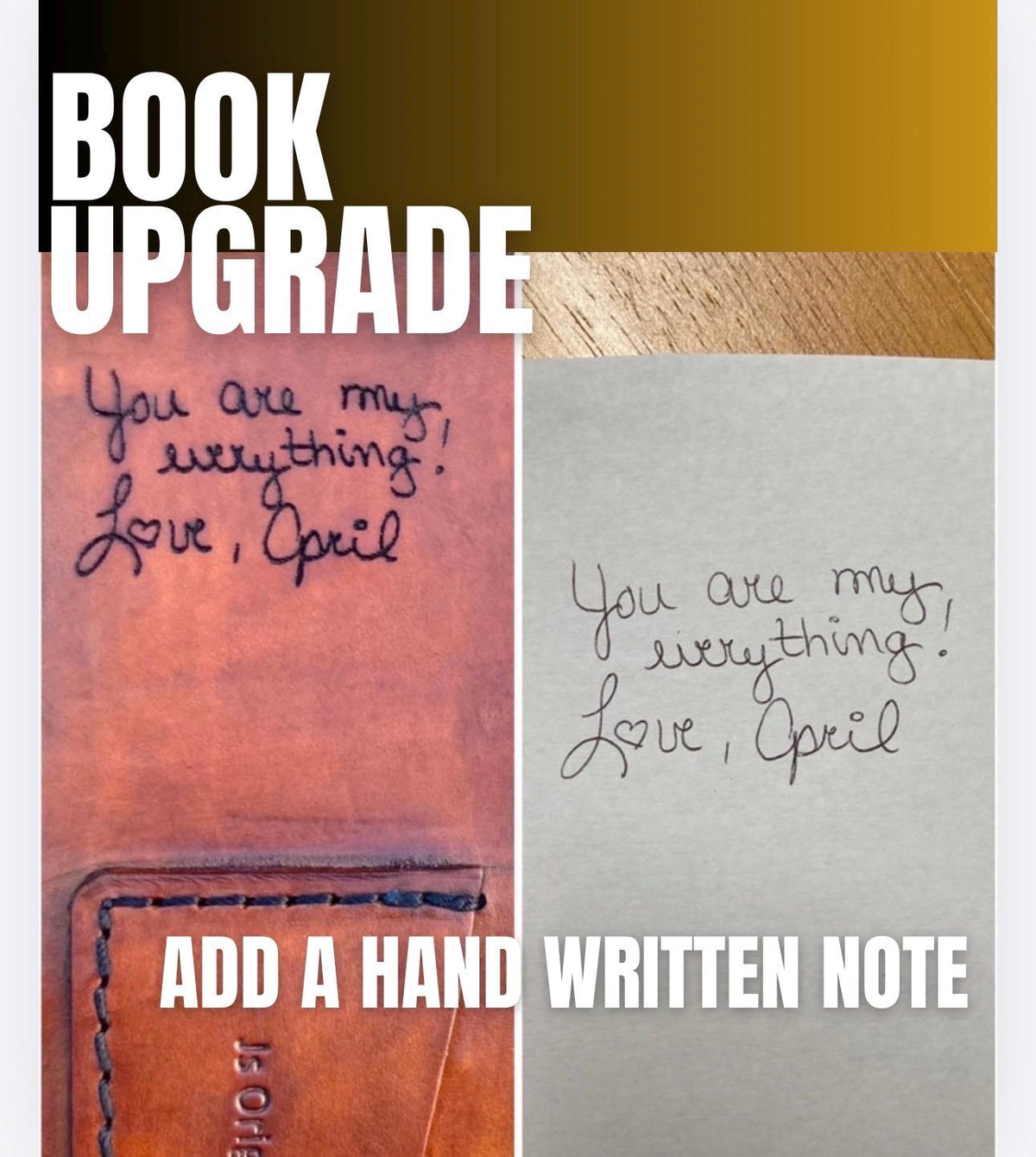 Handwritten Note Engraving Upgrade | Preserve a Personal Message in Leather