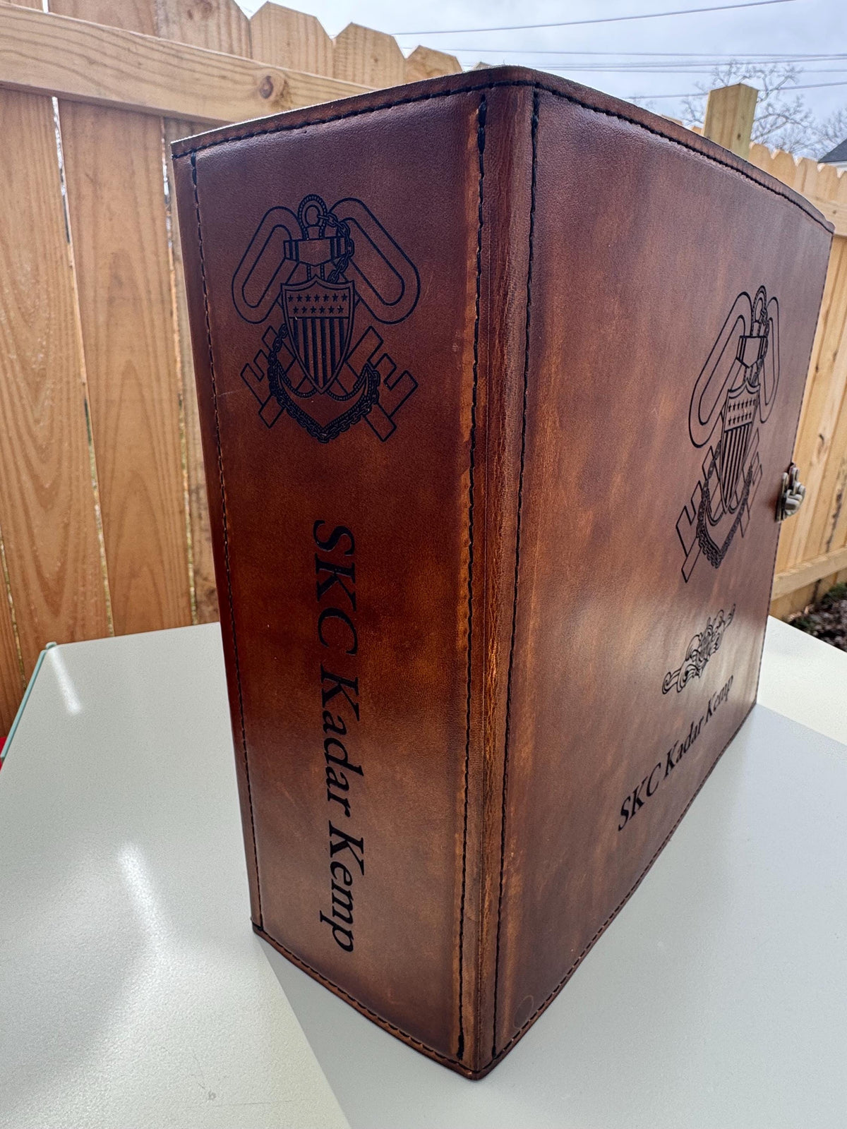 USCG Chief Charge Book | All-Leather 3-Ring Binder | Personalized Coast Guard Chief Binder