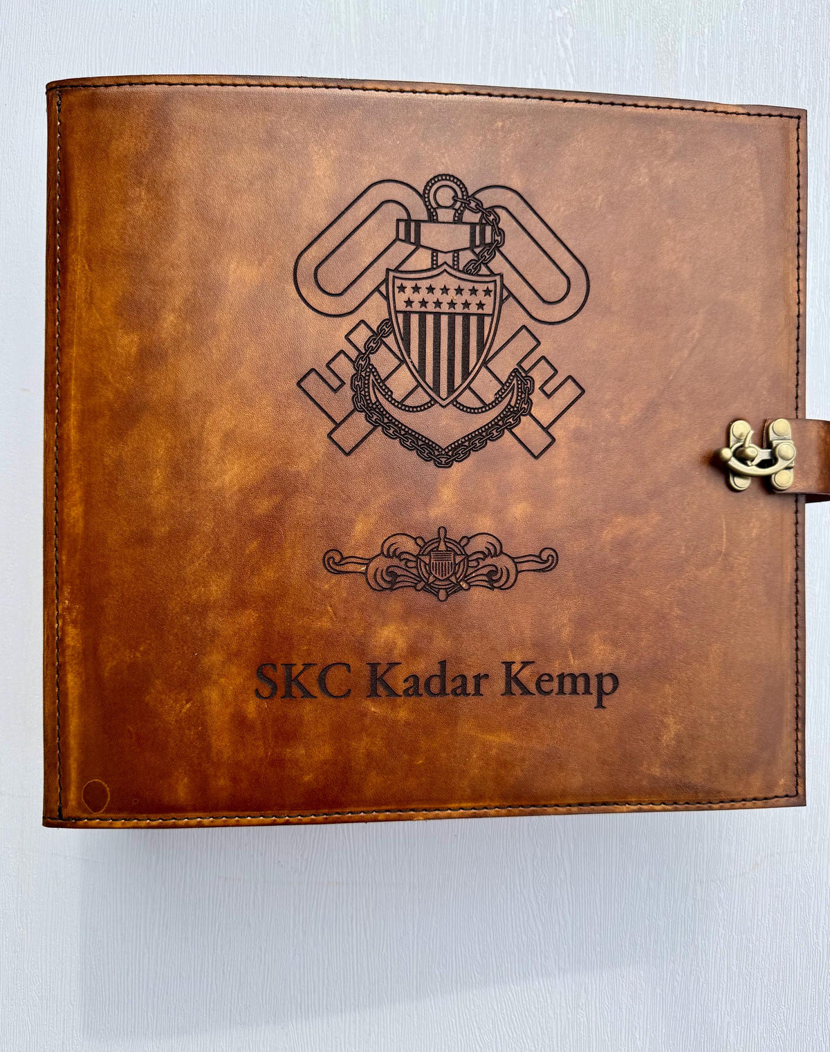 USCG Chief Charge Book | All-Leather 3-Ring Binder | Personalized Coast Guard Chief Binder