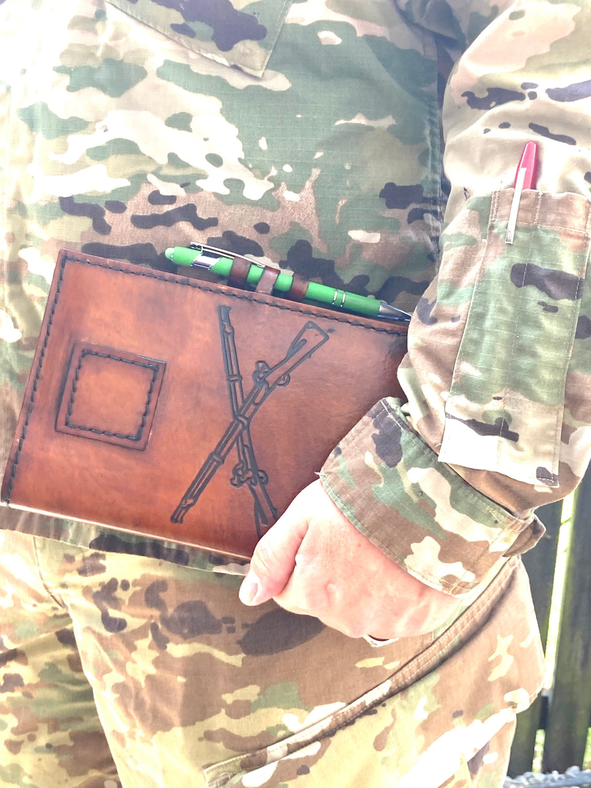 Military Unit Order (10 Pack) | Custom Leather Green Book Covers | Personalized Military Unit Gifts