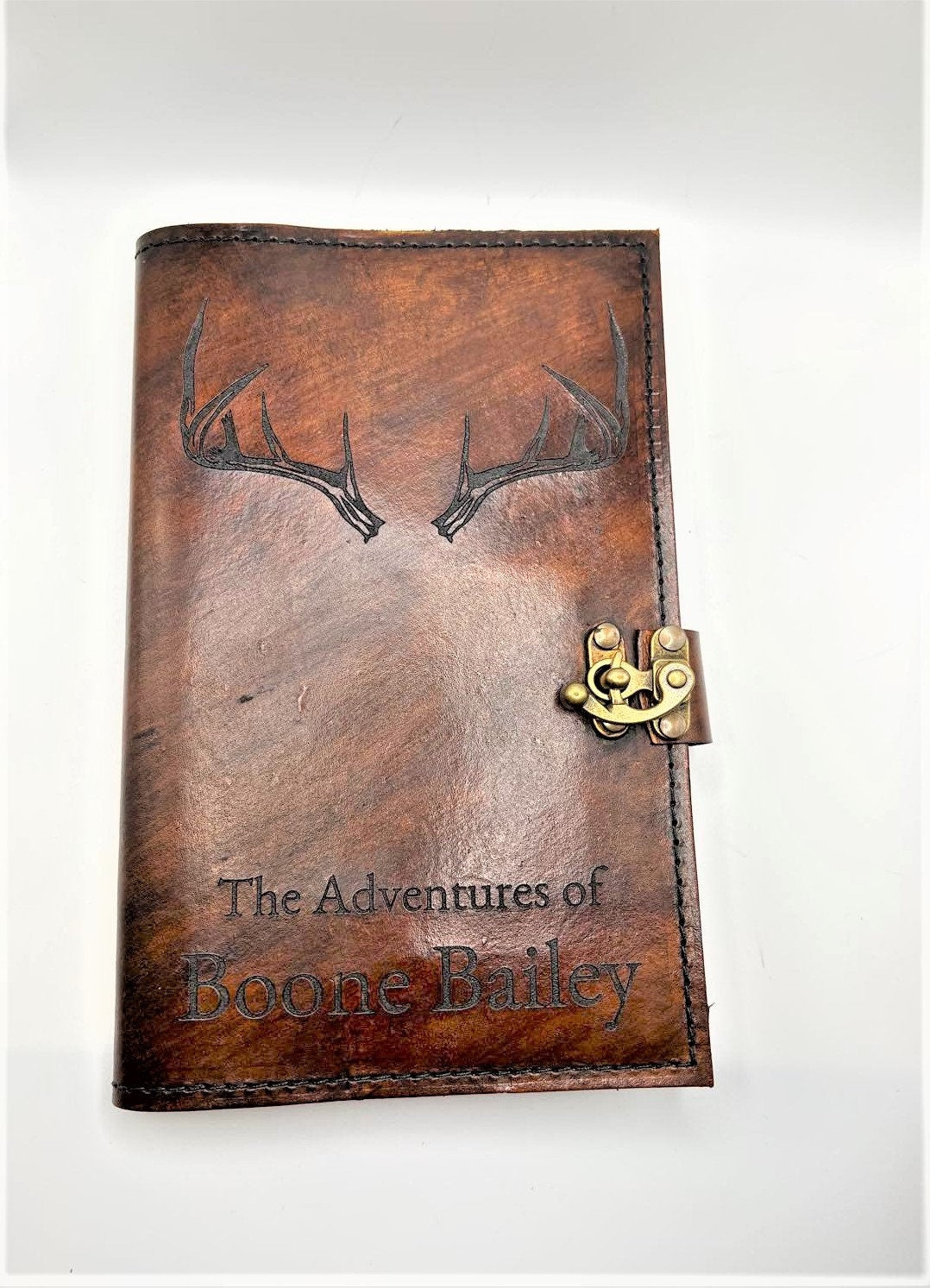 Personalized Family Hunting Journal | Leather Hunting Journal Cover | Custom Antler Design