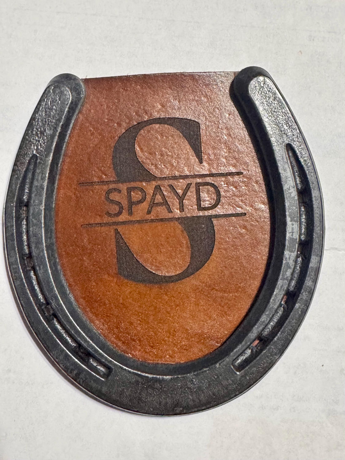 Personalized Horseshoe Leather Coaster