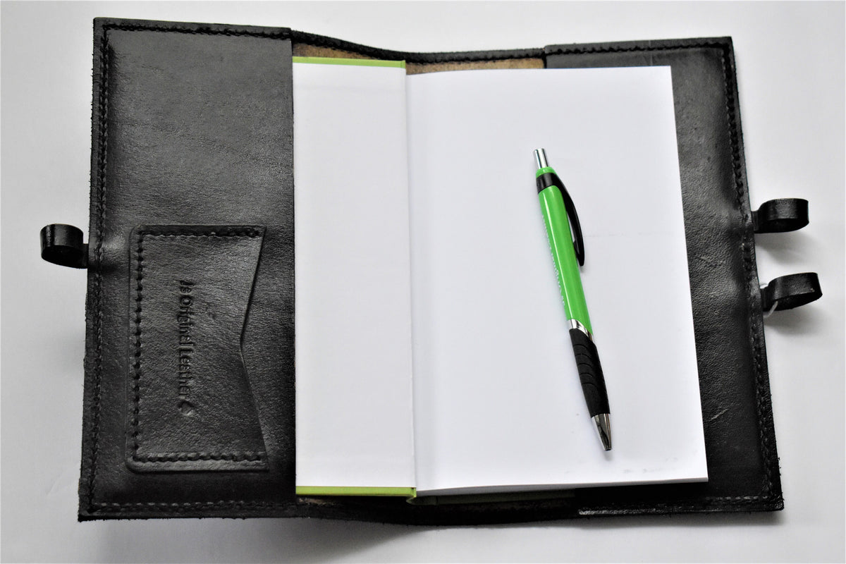 Personalized Leather Green Book Cover | Custom Name or Monogram | Military Notebook Cover